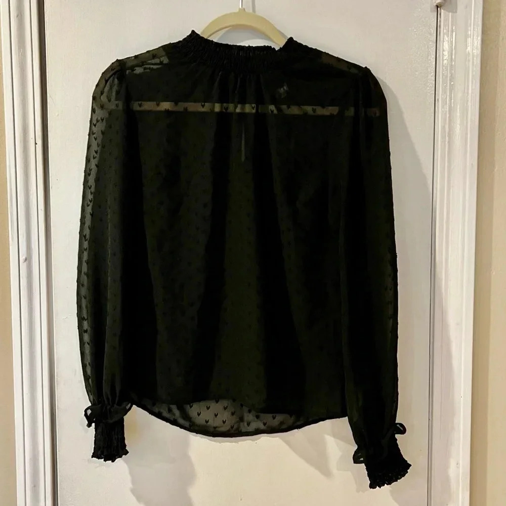 H&M Divided‎ Sheer Black Women’s Blouse Size 0 Witchy
